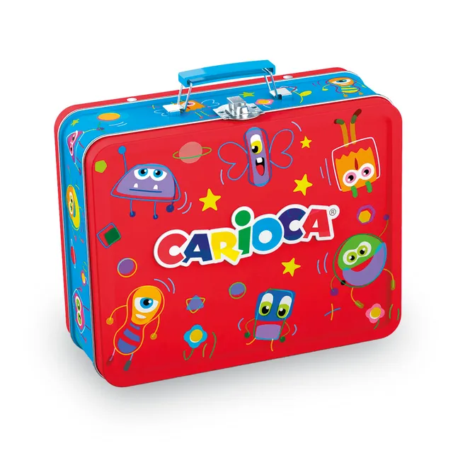 carioca-color-box-coffret-m-tal-100-feutres-pointe-fine-maxi-album-rouge image 1