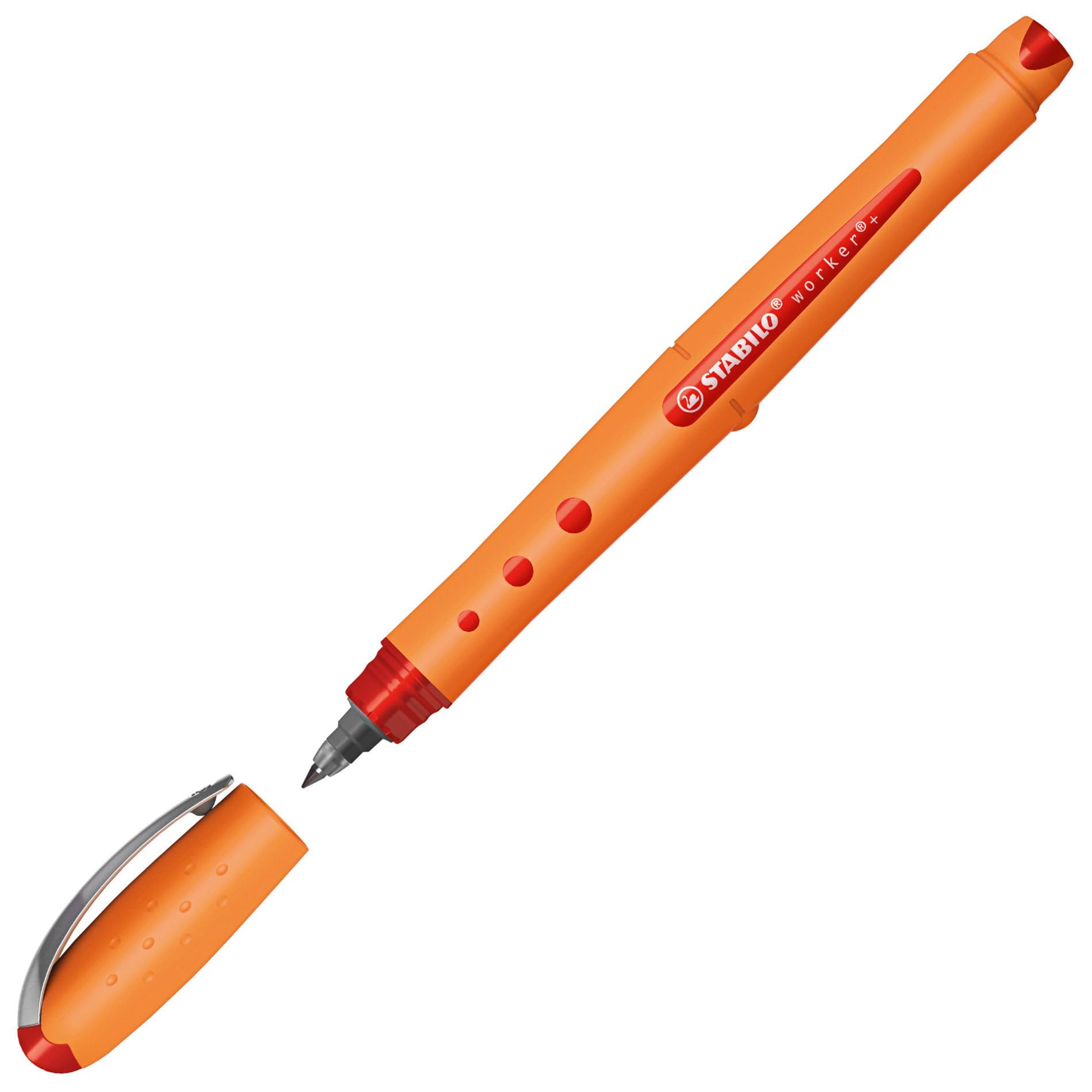 stabilo-worker-pochette-de-4-stylos-roller-pointe-fine-0-3-mm-noir-bleu-rouge-ve image 3