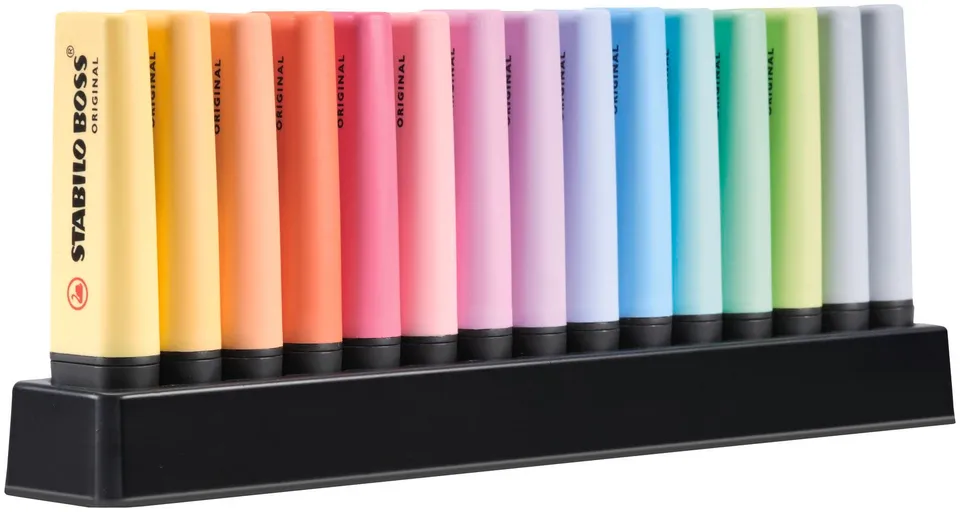 stabilo-boss-original-pastel-set-de-bureau-de-15-surligneurs-pastel image 1