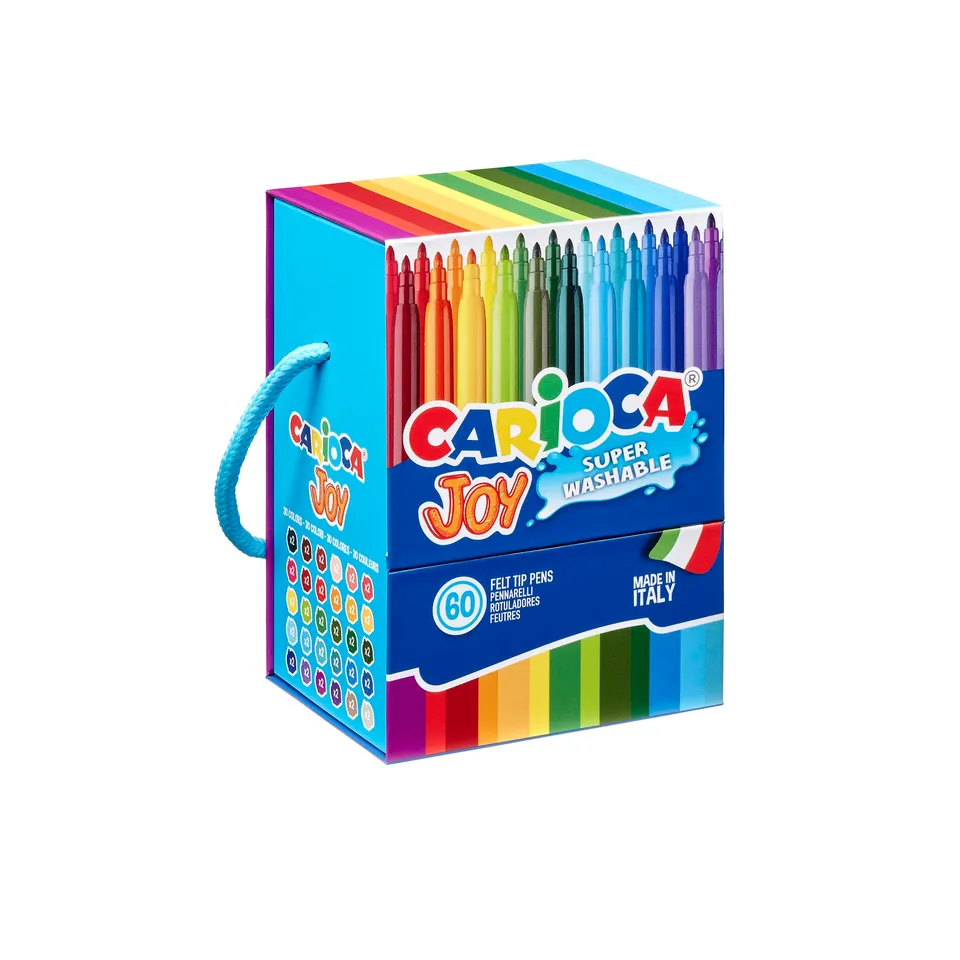 carioca-joy-60-marqueurs-pointe-fine-2-8-mm-super-lavables-boite-rigide image 1