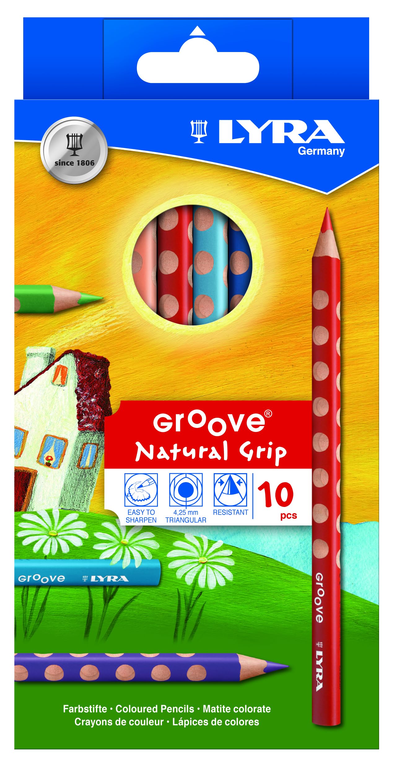 lyra-groove-crayons-de-couleur-ergonomiques-etui-10-couleurs image 2