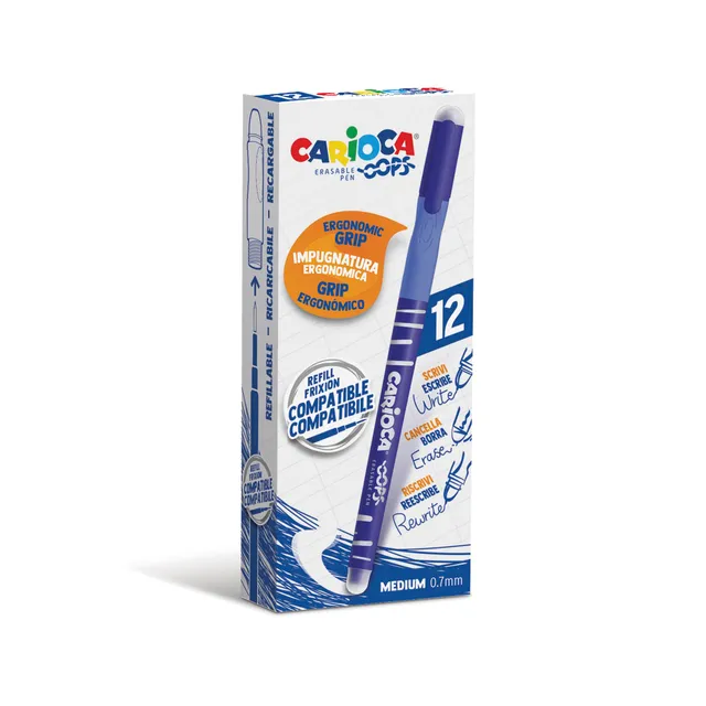 carioca-oops-bleu-stylo-effacable-0-7-mm-lot-de-12 image 1