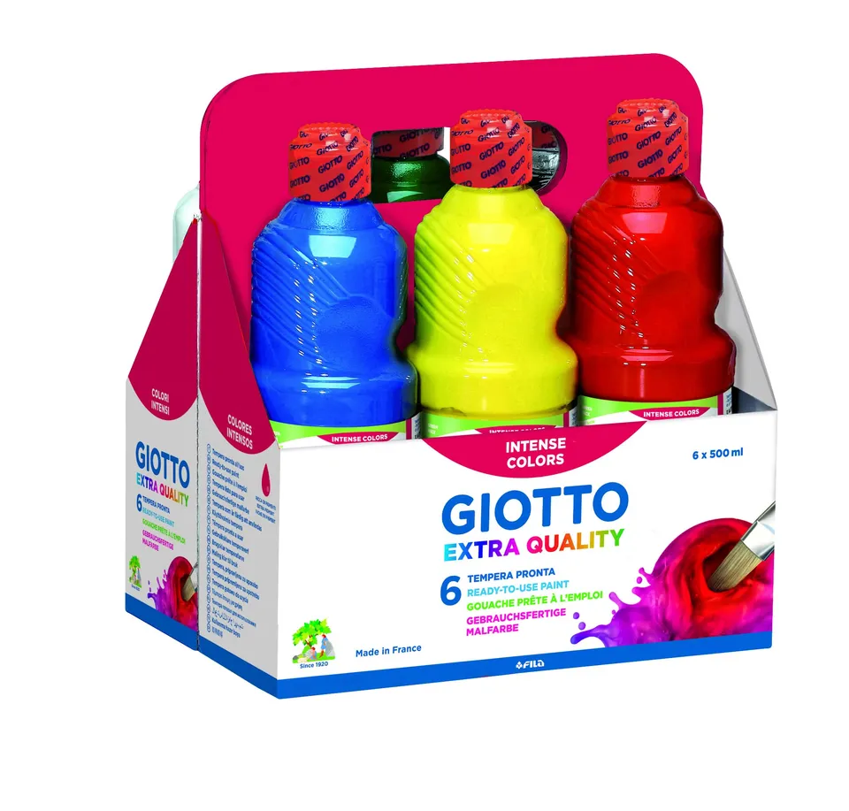 giotto-tempera-peinture-gouache-lot-de-6-flacons-500-ml image 1