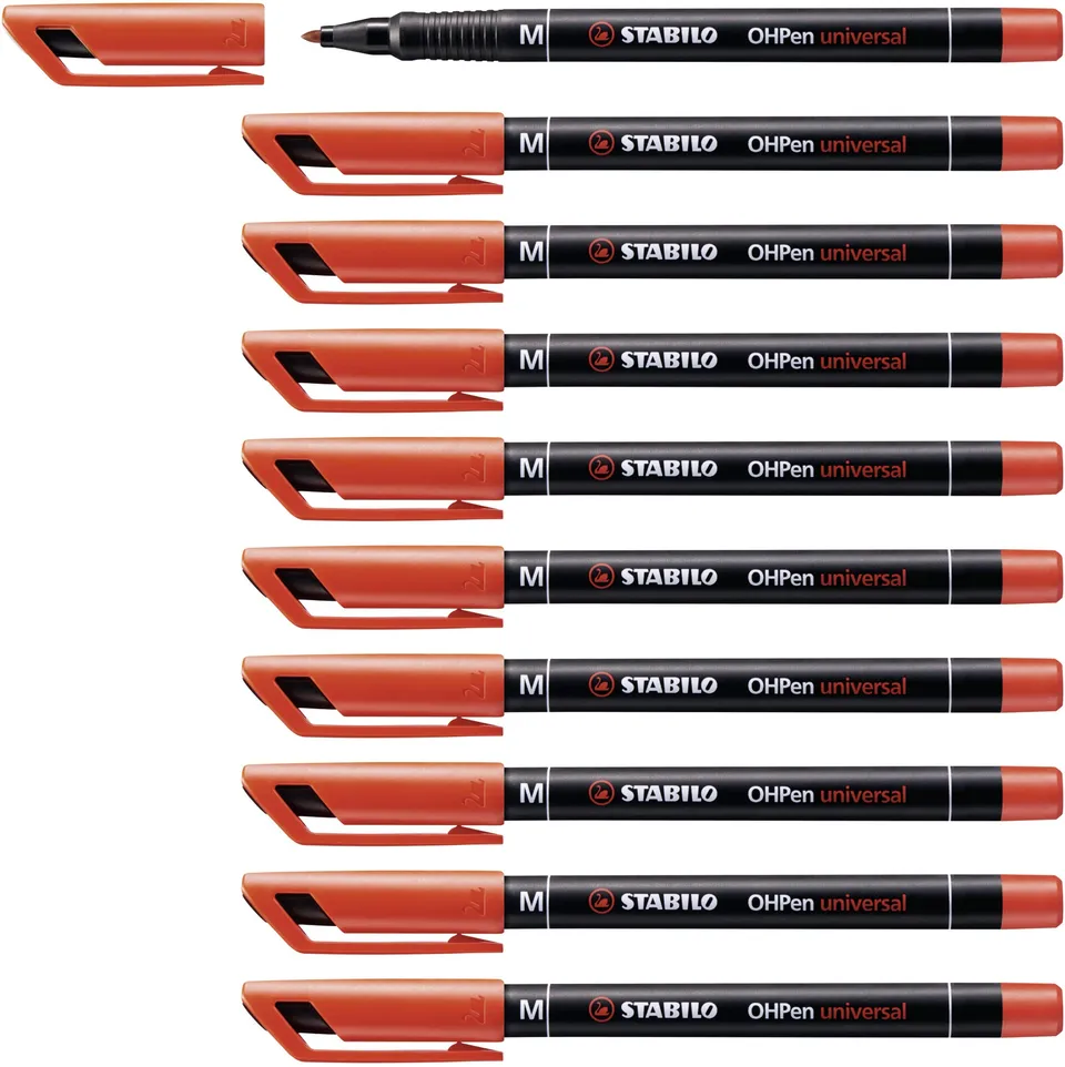 stabilo-ohpen-universal-marqueur-permanent-lot-x-10-rouge-pointe-medium-1-mm image 1