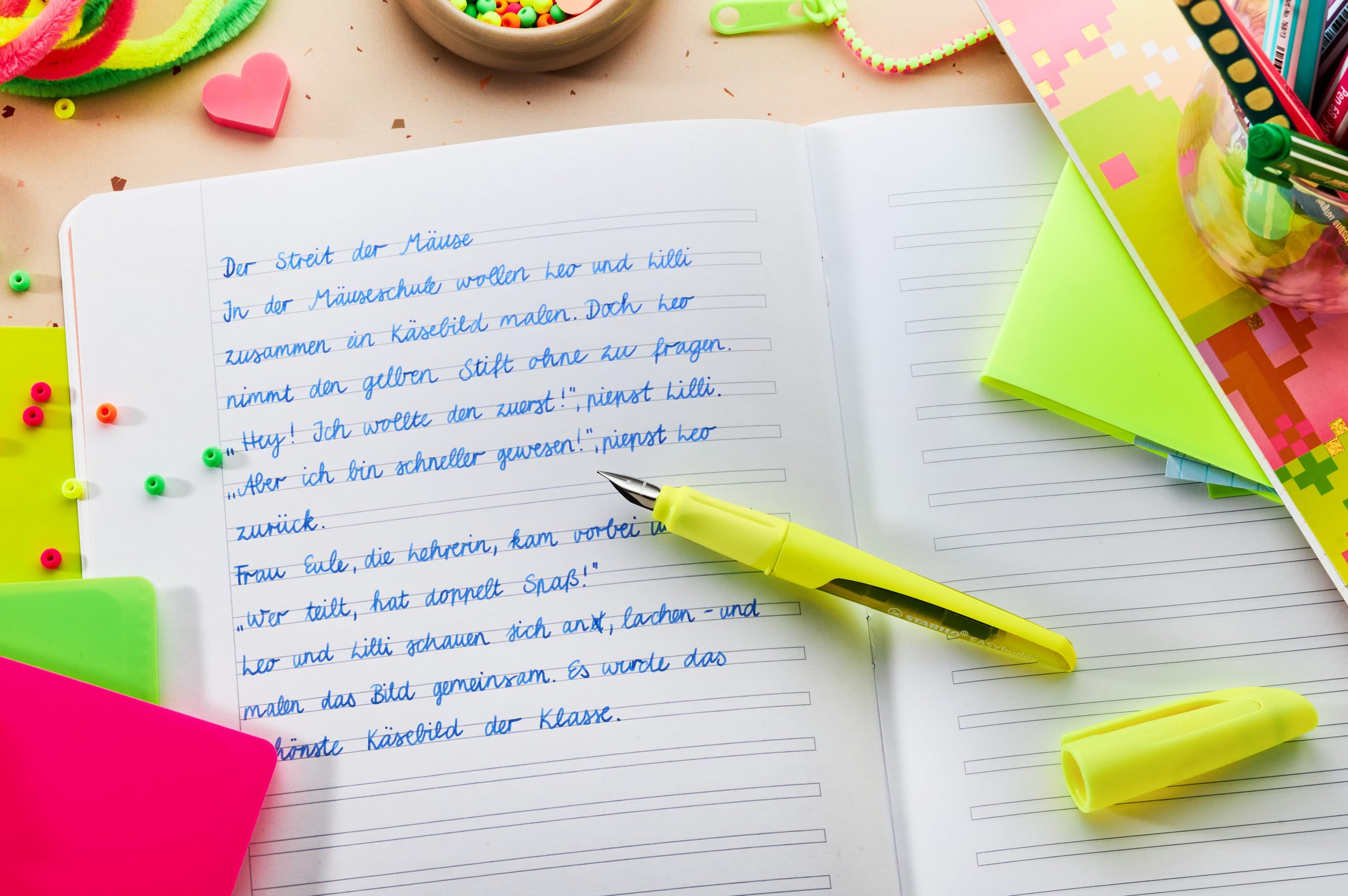 stabilo-easybuddy-neon-rose-fluo-stylo-plume-ergonomique-plume-l-gaucher-cartouc image 7