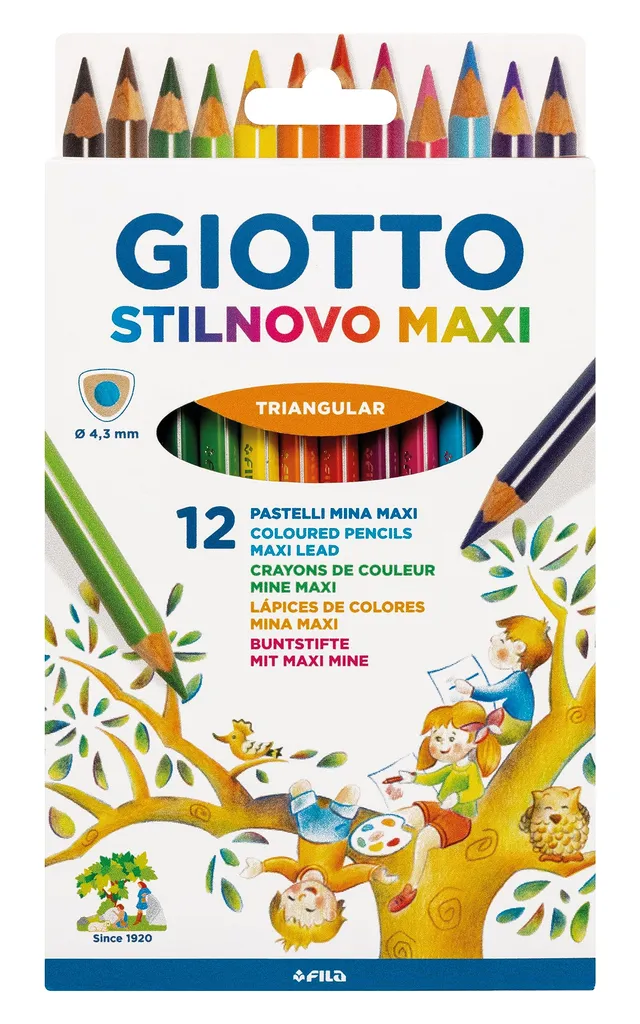 giotto-stilnovo-maxi-tui-12-crayons-de-couleur-triangulaires-4-3-mm image 1