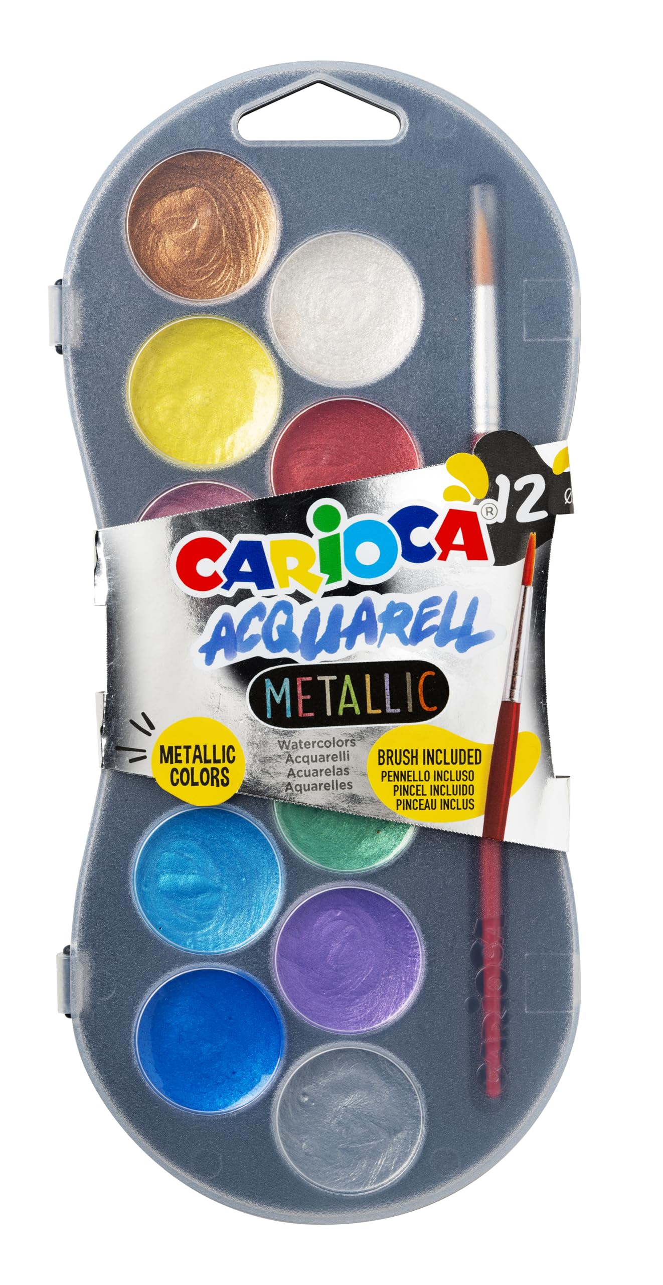 carioca-aquarelles-m-talliques-acquarell-tui-de-12-pastilles-30-mm image 1