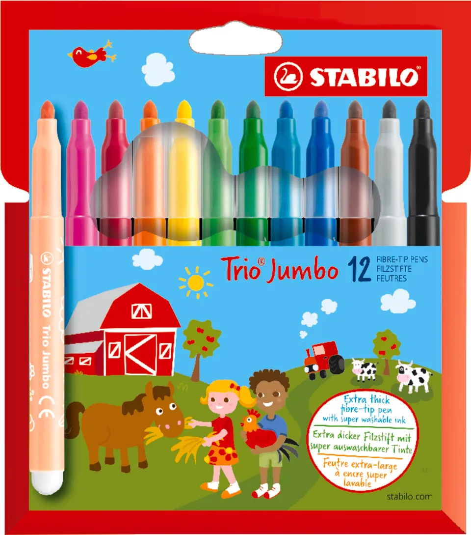 stabilo-trio-jumbo-tui-12-feutres-coloriage-pointe-large-assortis image 1