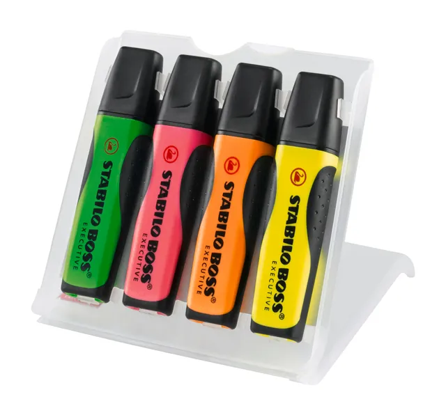 stabilo-boss-executive-surligneur-anti-bavures-pochette-chevalet-x-4-fluos image 1