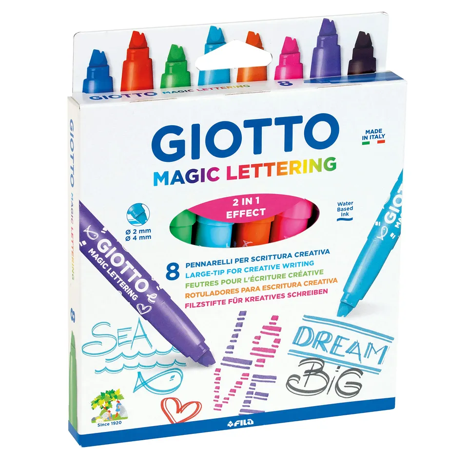 giotto-magic-lettering-tui-8-feutres-pointe-large-pour-criture-cr-ative-et-lettr image 1