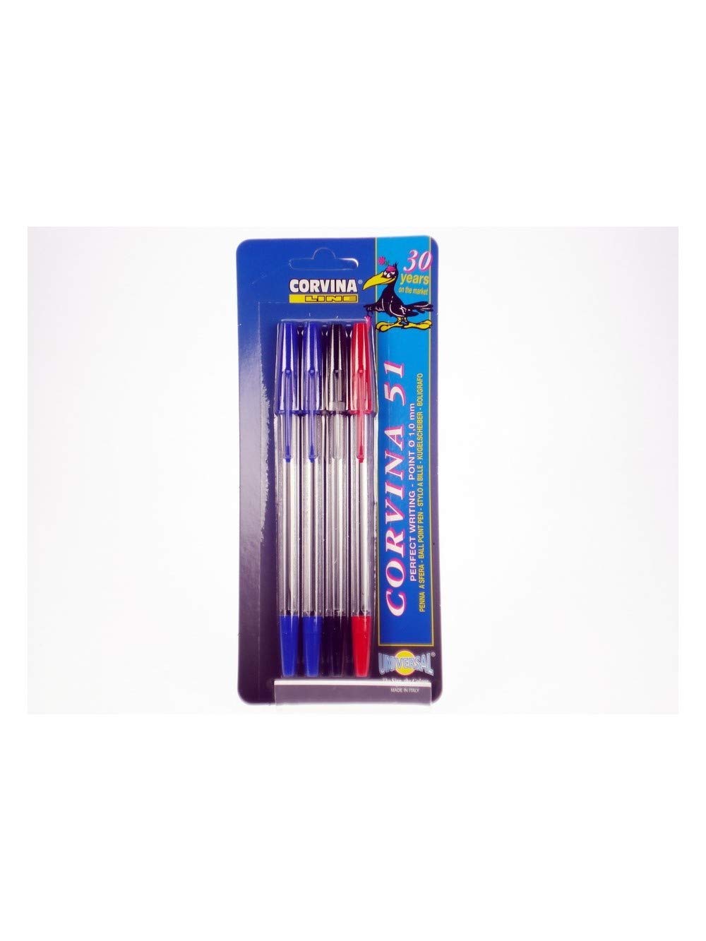 carioca-corvina-classic-pack-de-4-stylos-bille-bleus-pointe-1-mm image 4