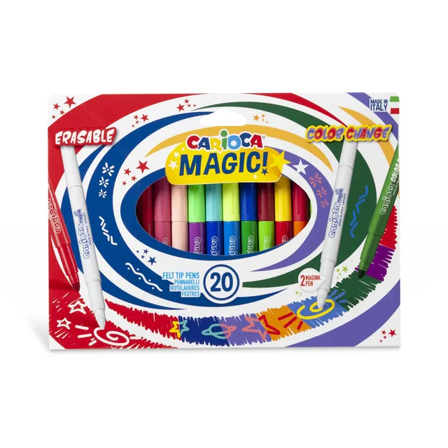 carioca-magic-markers-stereo-magic-20-bo-te-de-20-marqueurs-effa-ables-encre-cha image 1