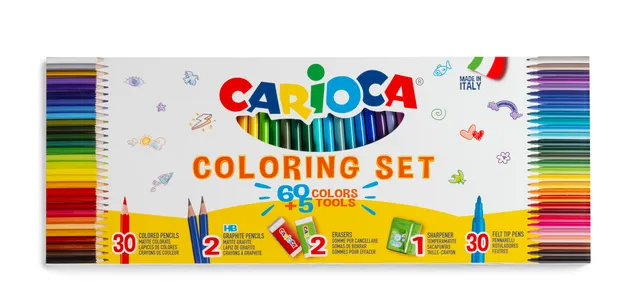 carioca-artivity-coloring-set-coffret-de-coloriage-65-pi-ces-30-stylos-joy-30-cr image 1