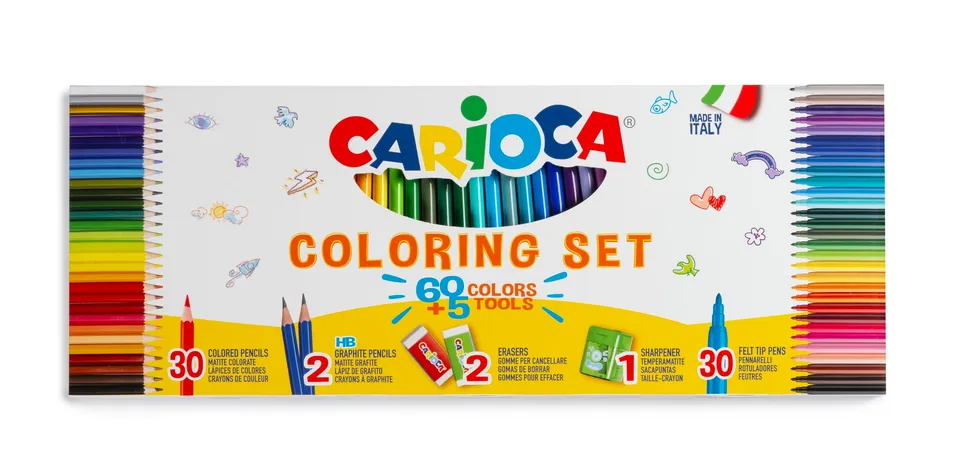 carioca-artivity-coloring-set-coffret-de-coloriage-65-pi-ces-30-stylos-joy-30-cr image 1