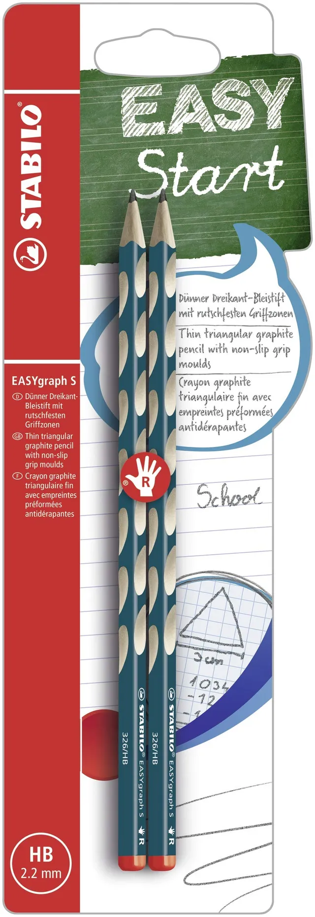 stabilo-easygraph-s-crayons-graphite-ergonomiques-droitiers-hb-blister-x-2-bleu- image 1