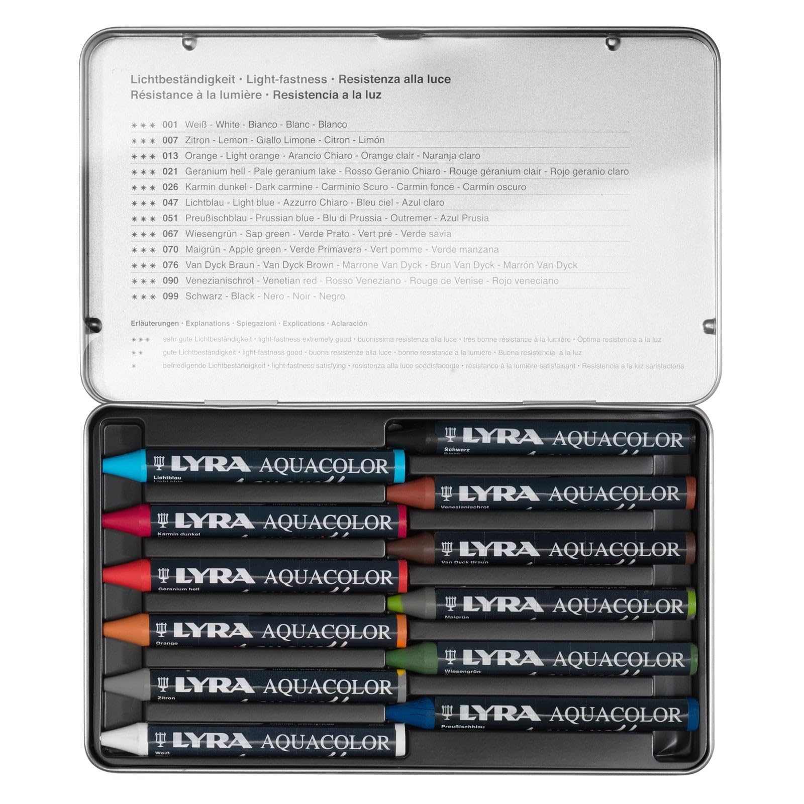 lyra-aquacolor-bo-te-m-tal-12-crayons-pastels-aquarellables image 3