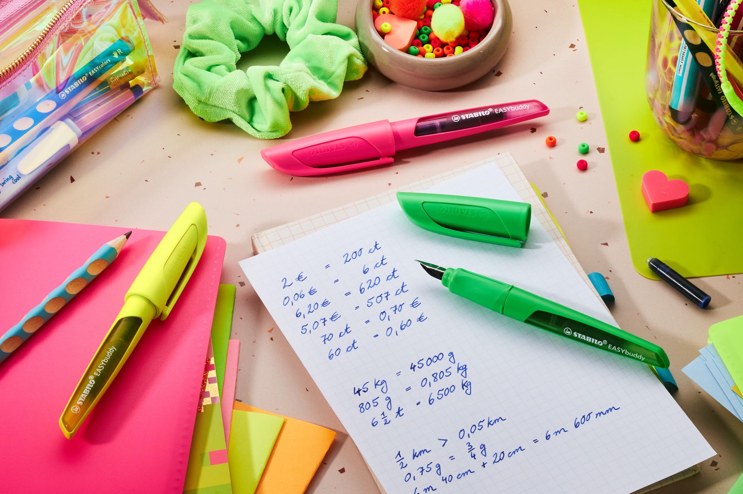 stabilo-easybuddy-neon-rose-fluo-stylo-plume-ergonomique-plume-l-gaucher-cartouc image 5
