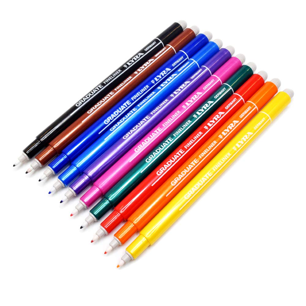 lyra-graduate-fineliner-bo-te-m-tal-de-10-feutres-fins-0-5-mm image 3