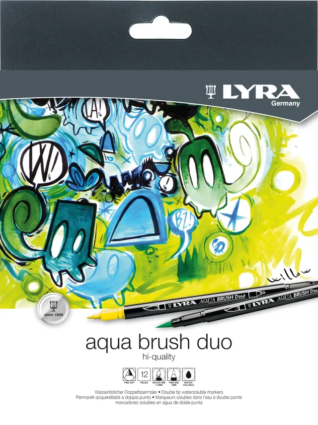 lyra-aqua-brush-duo-tui-12-feutres-double-pointe-pinceau image 1