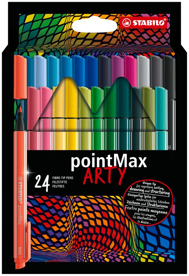 stabilo-pointmax-arty-tui-carton-de-24-feutres-pointe-moyenne-0-8-mm image 1