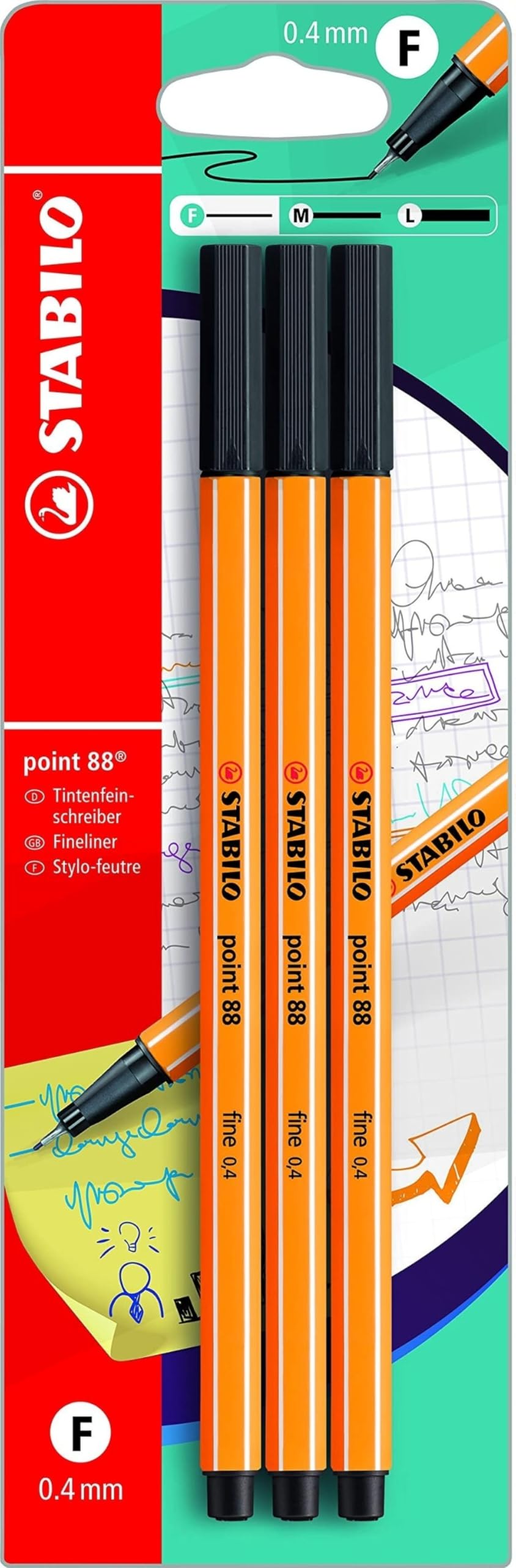 stabilo-point-88-stylo-feutre-pointe-fine-0-4-mm-blister-x3-bleu image 7