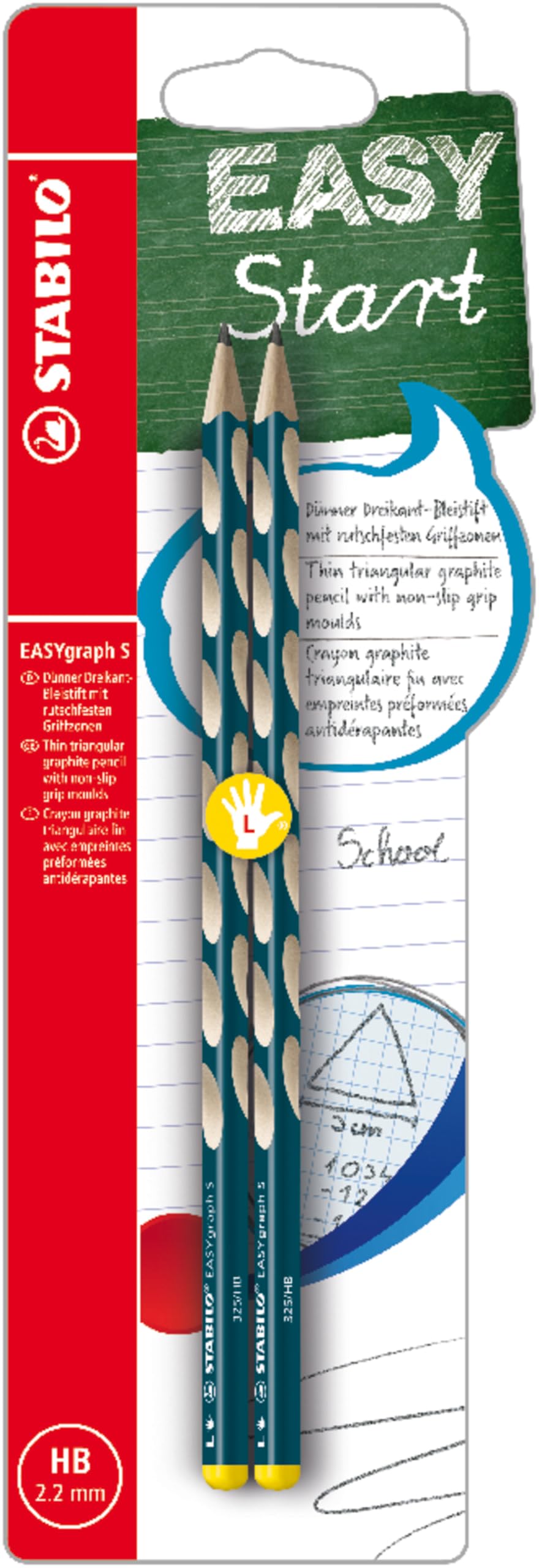 stabilo-easygraph-s-crayons-graphite-ergonomiques-gauchers-hb-pack-x-2-bleu-ardo image 1