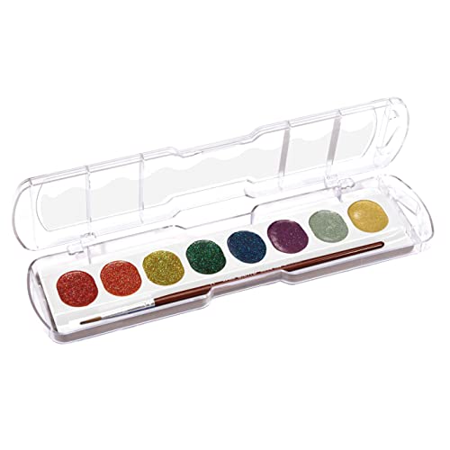 giotto-acquerelli-glitter-gouache-pastilles-bo-te-8-couleurs-paillet-es-pinceau image 4