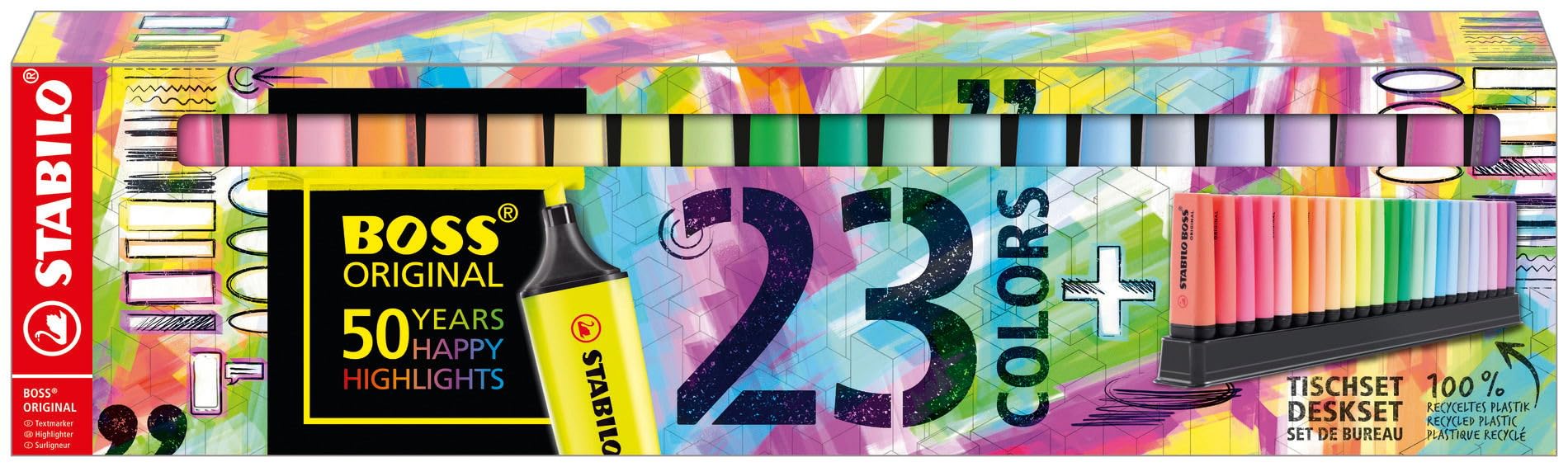 stabilo-boss-original-set-de-bureau-23-surligneurs-fluo-et-pastel image 2