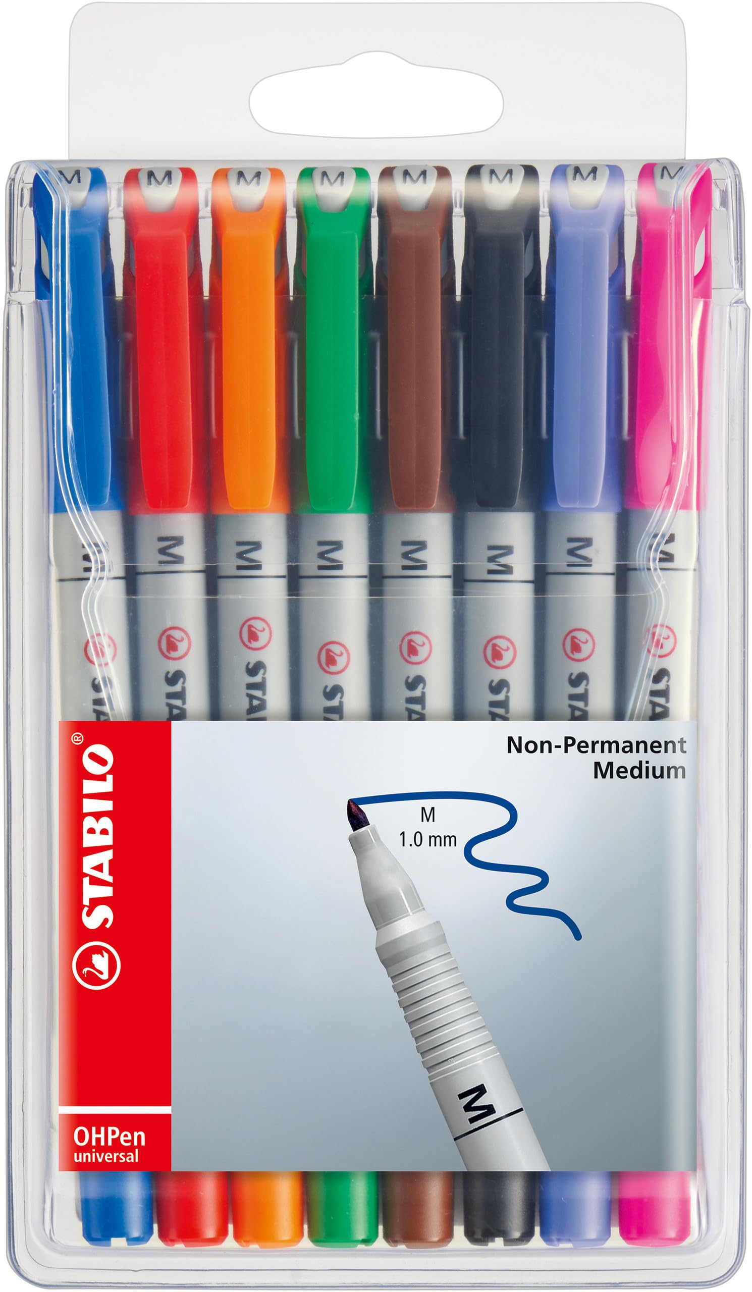 stabilo-ohpen-universal-marqueur-non-permanent-pointe-m-dium-1-mm-pochette-x-8 image 1