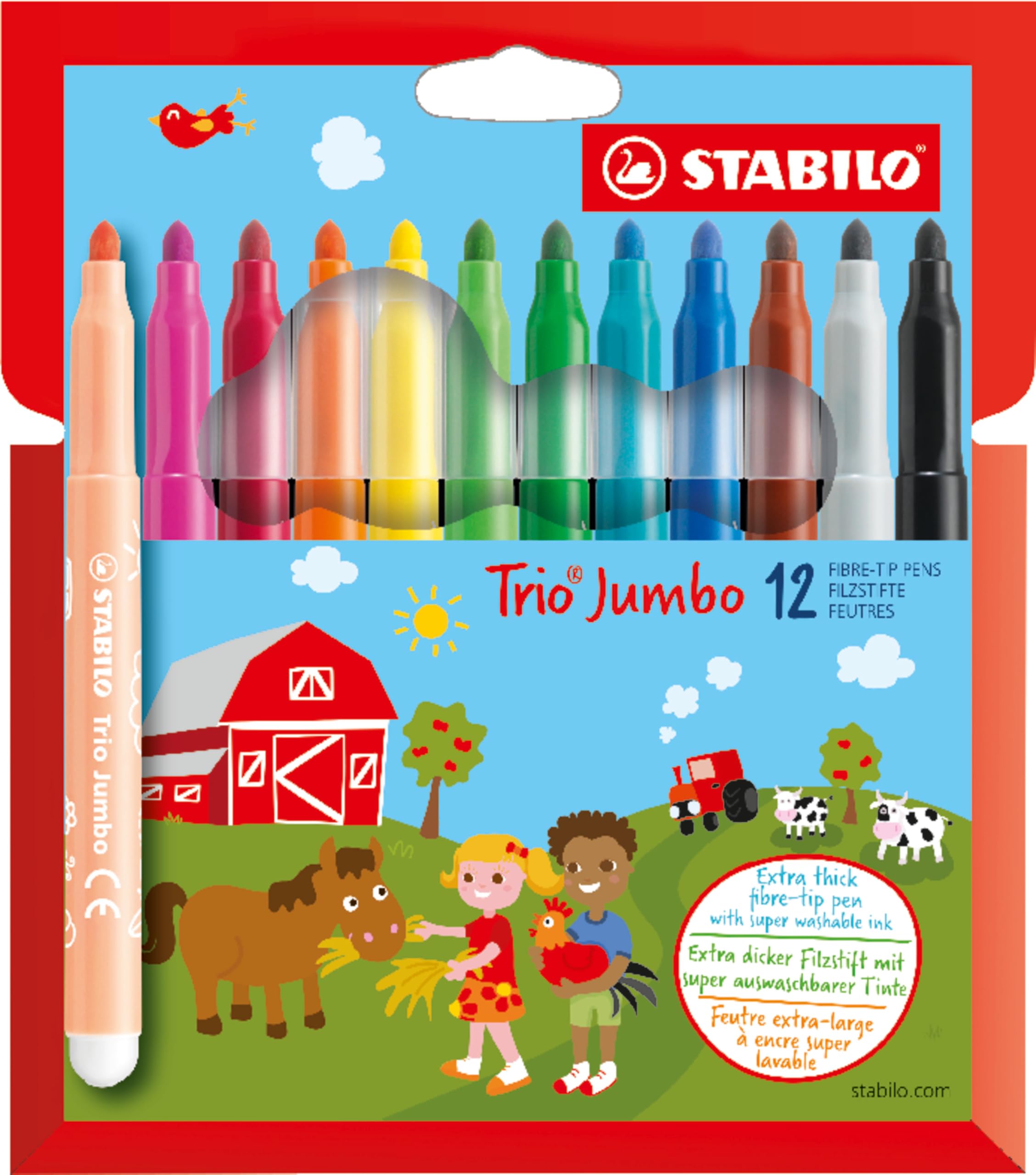 stabilo-trio-jumbo-tui-12-feutres-coloriage-pointe-large-assortis image 1