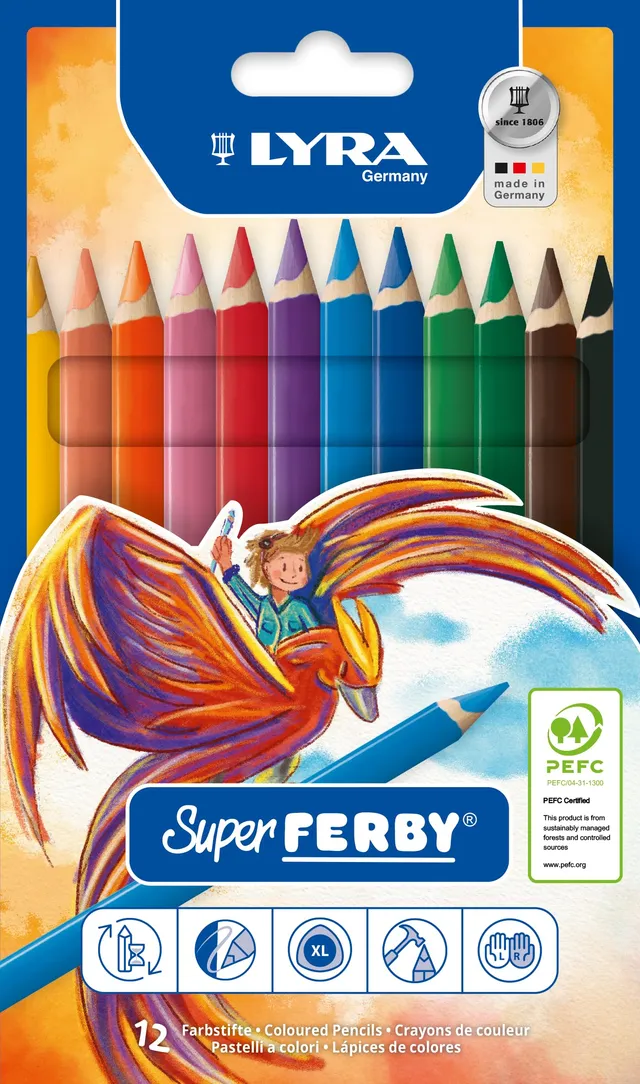 lyra-super-ferby-tui-de-12-crayons-de-couleur image 1