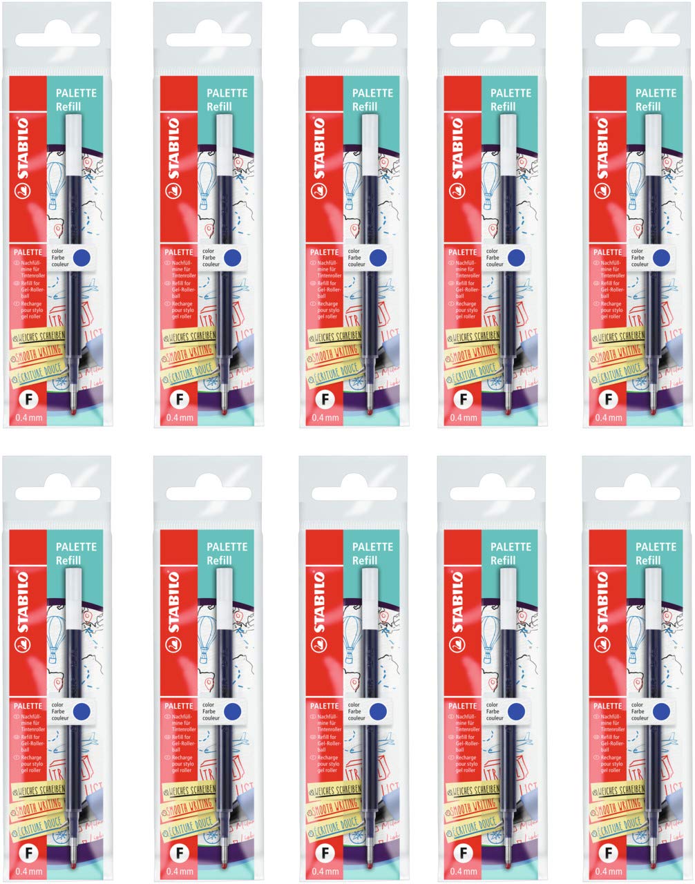 stabilo-palette-lot-de-10-recharges-d-encre-gel-rouge-pour-stylo-roller image 5