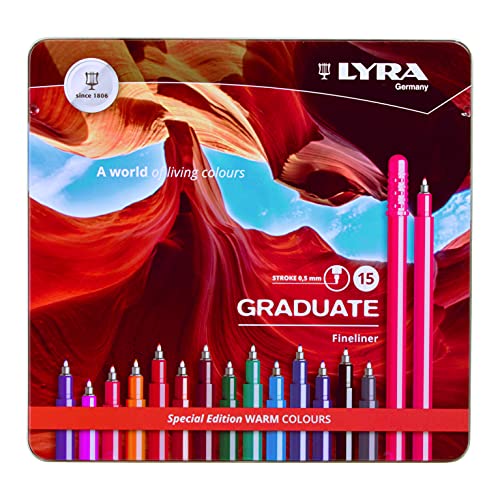lyra-graduate-fineliner-bo-te-m-tal-15-feutres-fins-couleurs-chaudes-pointe-0-5- image 4