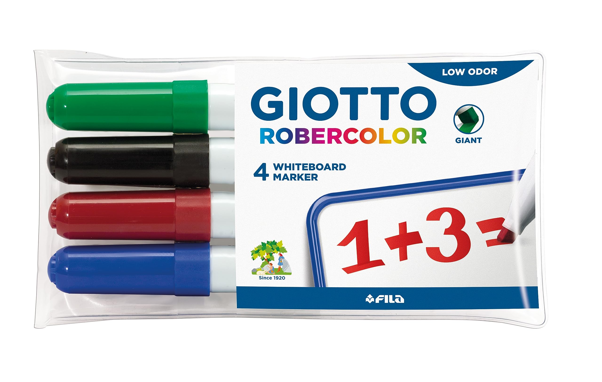 giotto-robercolor-pochette-de-4-feutres-tableau-blanc-effa-ables-sec-pointe-bise image 1