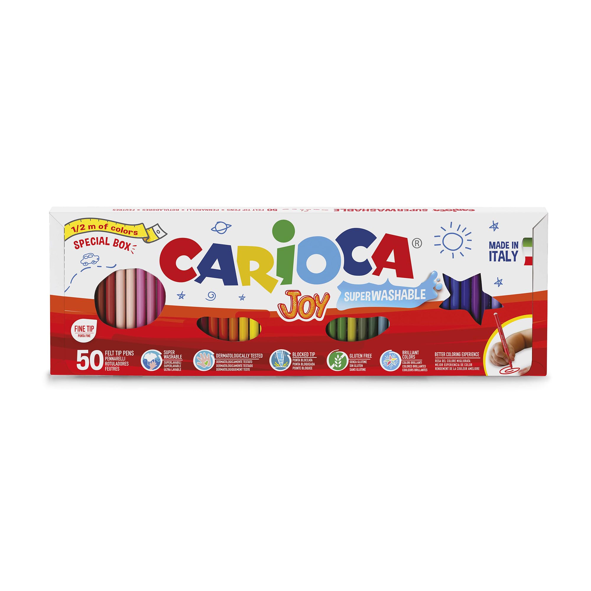 carioca-joy-bo-te-50-feutres-pointe-fine-2-6-mm-super-lavables image 1