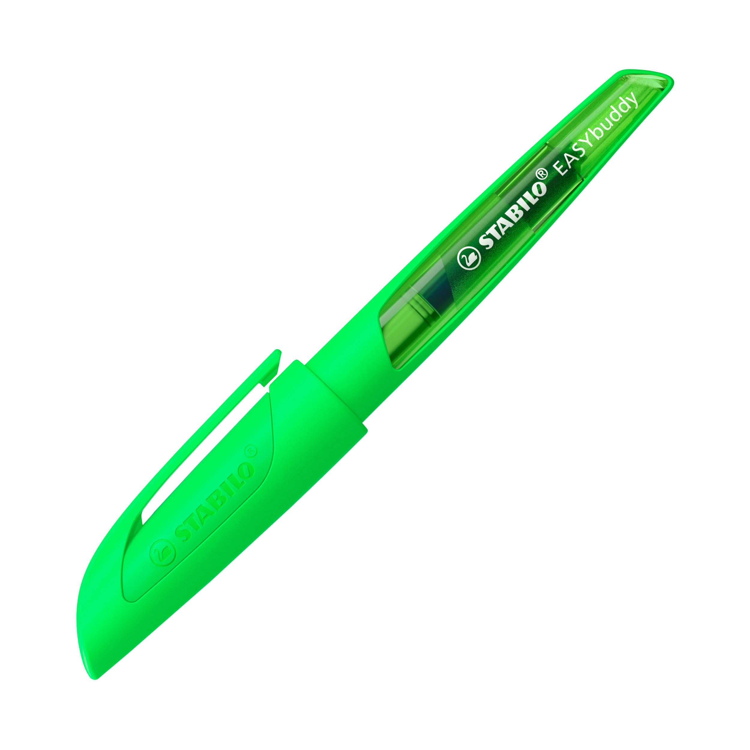 stabilo-easybuddy-neon-vert-fluo-stylo-plume-ergonomique-plume-m-cartouche image 1