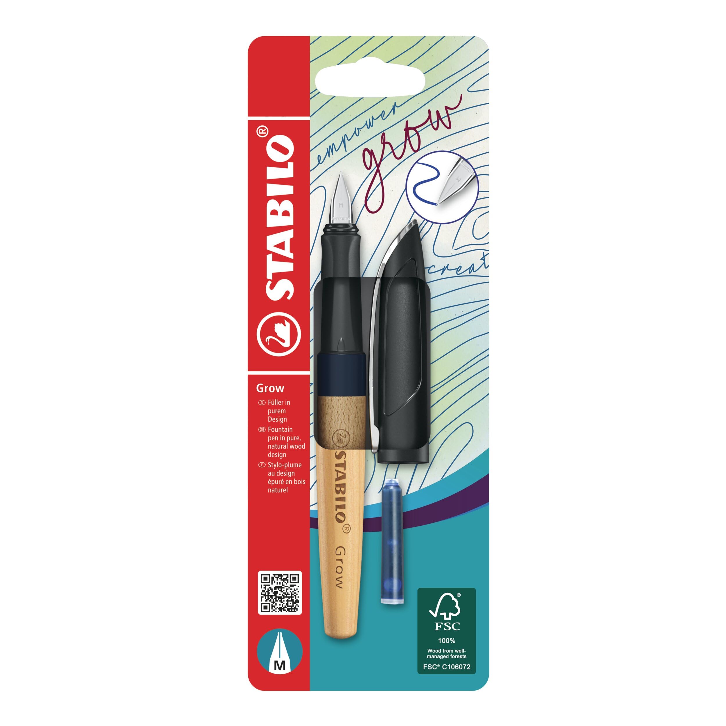 stabilo-grow-stylo-plume-rechargeable-bleu-myrtille-bois-de-h-tre image 8