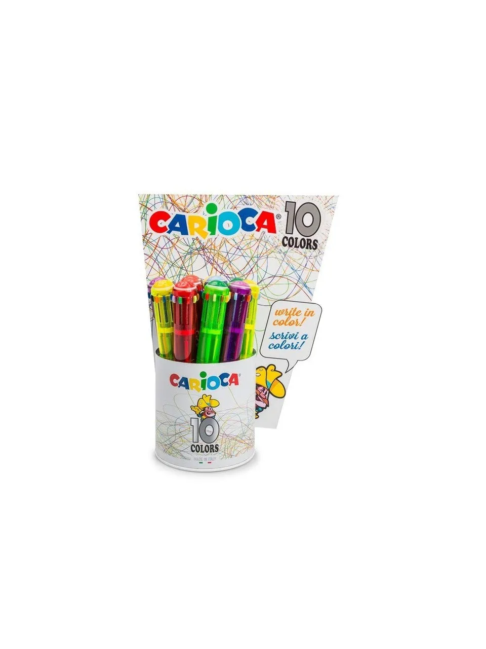 carioca-mg-uni-42761-stylo-bille-automatique-multicolore-lot-de-12-pi-ces image 1