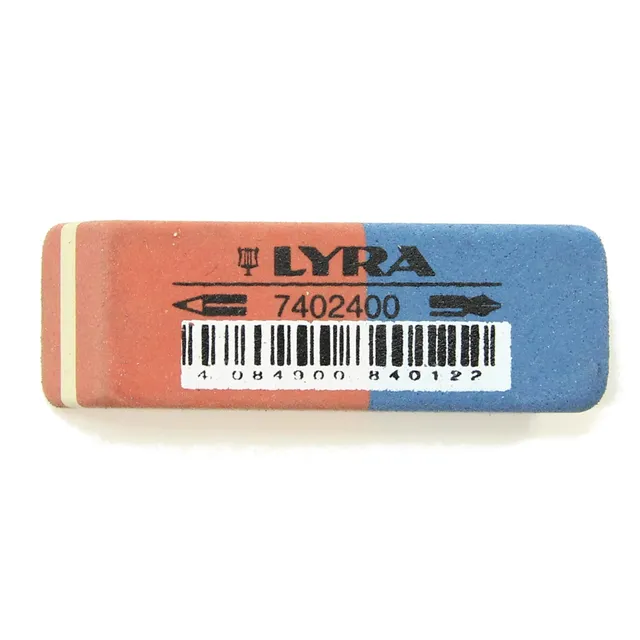 lyra-gomme-rouge-bleue-gomme-crayons-et-encre-55-mm image 1
