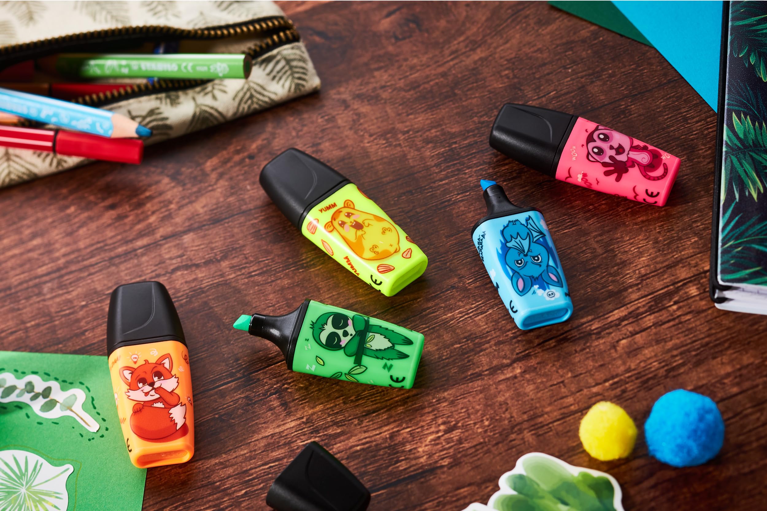 stabilo-boss-mini-animal-vibes-etui-carton-de-5-mini-surligneurs-fluo-coloris-as image 6
