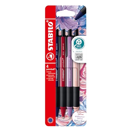 stabilo-pointball-wildflower-edition-4-stylos-bille-r-tractables-rechargeables-p image 7