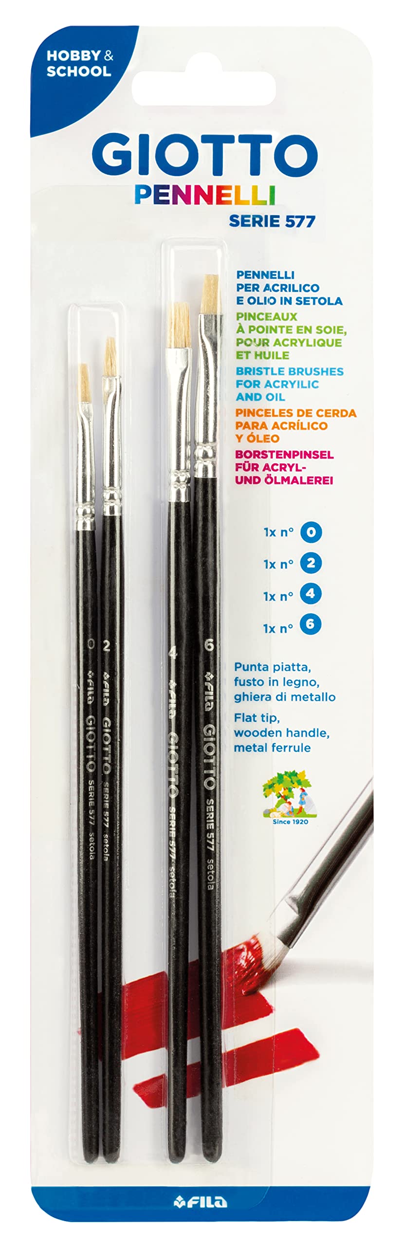 giotto-artiset-s-rie-577-blister-4-pinceaux-plats-n-0-2-4-6 image 1