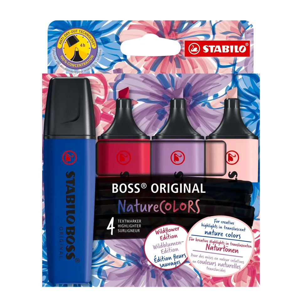 stabilo-boss-original-naturecolors-wildflower-edition-etui-x-4-surligneurs-flora image 1