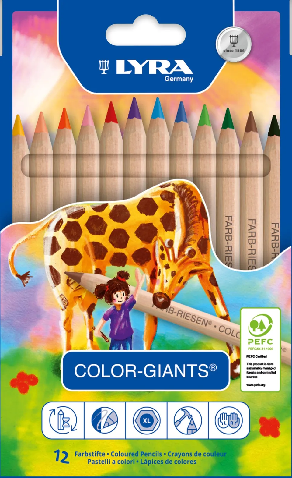 lyra-color-giants-nature-tui-12-crayons-de-couleur-gros-module image 1