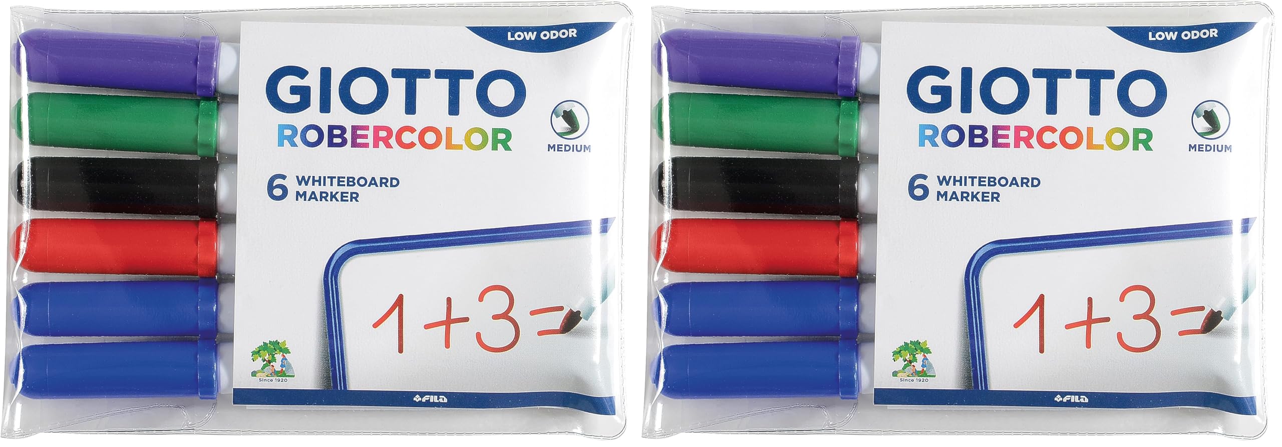 giotto-robercolor-pochette-de-6-feutres-tableau-blanc-assortis-pointe-ogive-m-di image 4