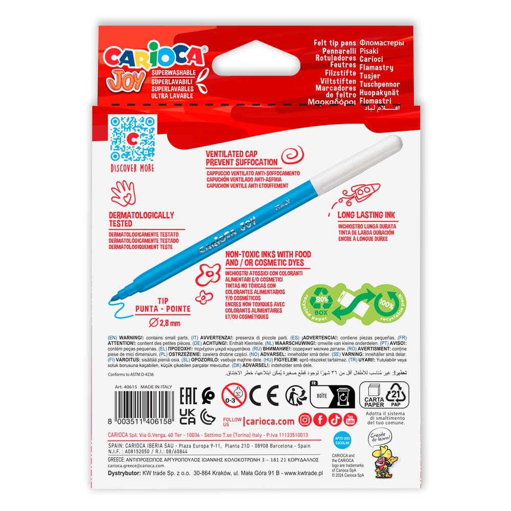 carioca-joy-super-washable-feutres-pointe-fine-bo-te-24-couleurs-made-in-italy image 5