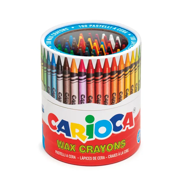 carioca-pastels-wax-pot-de-100-pastels-lavables-8-mm-couleurs-brillantes image 1