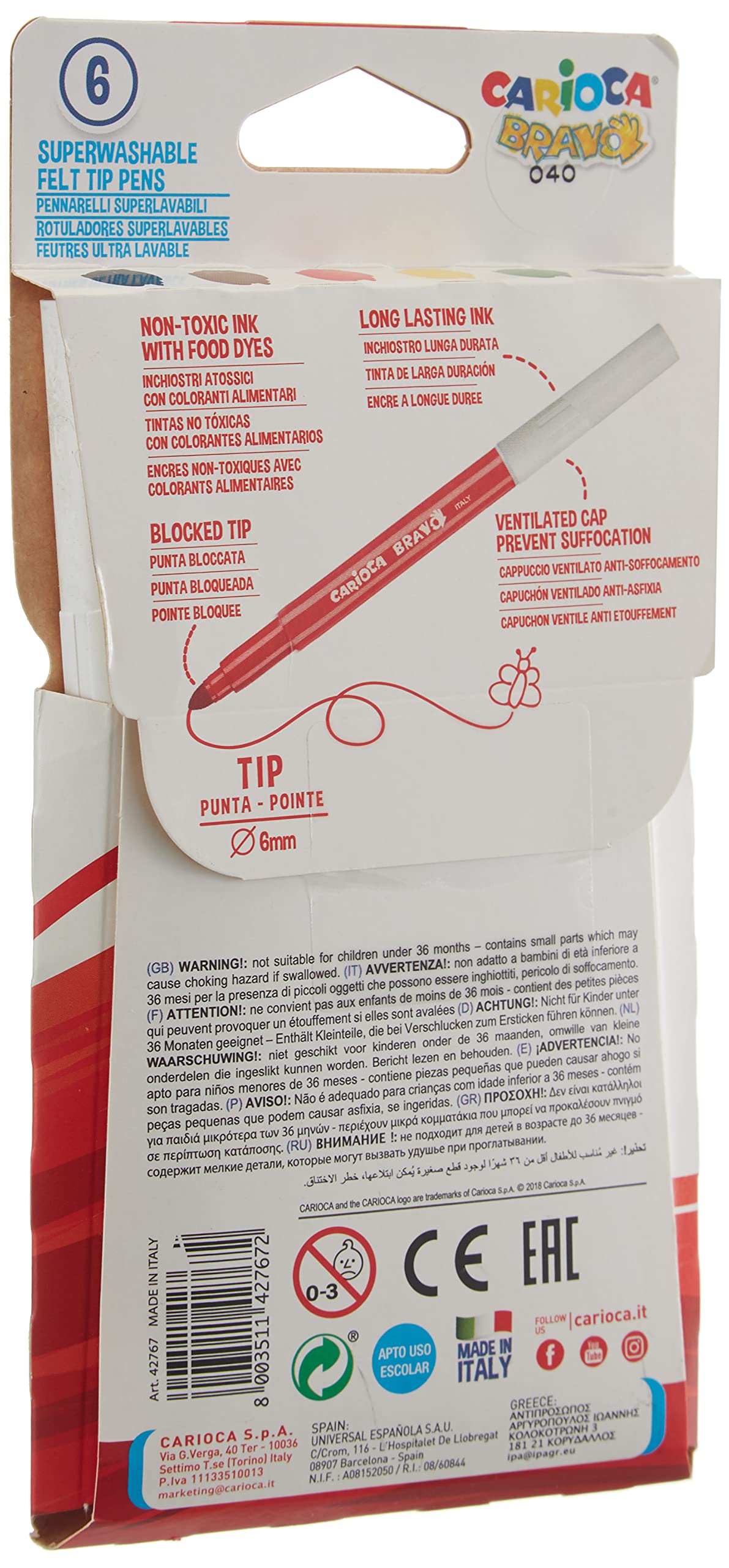 carioca-bravo-6-feutres-extra-bold-pointe-ogive-6-mm-boite-carton image 4