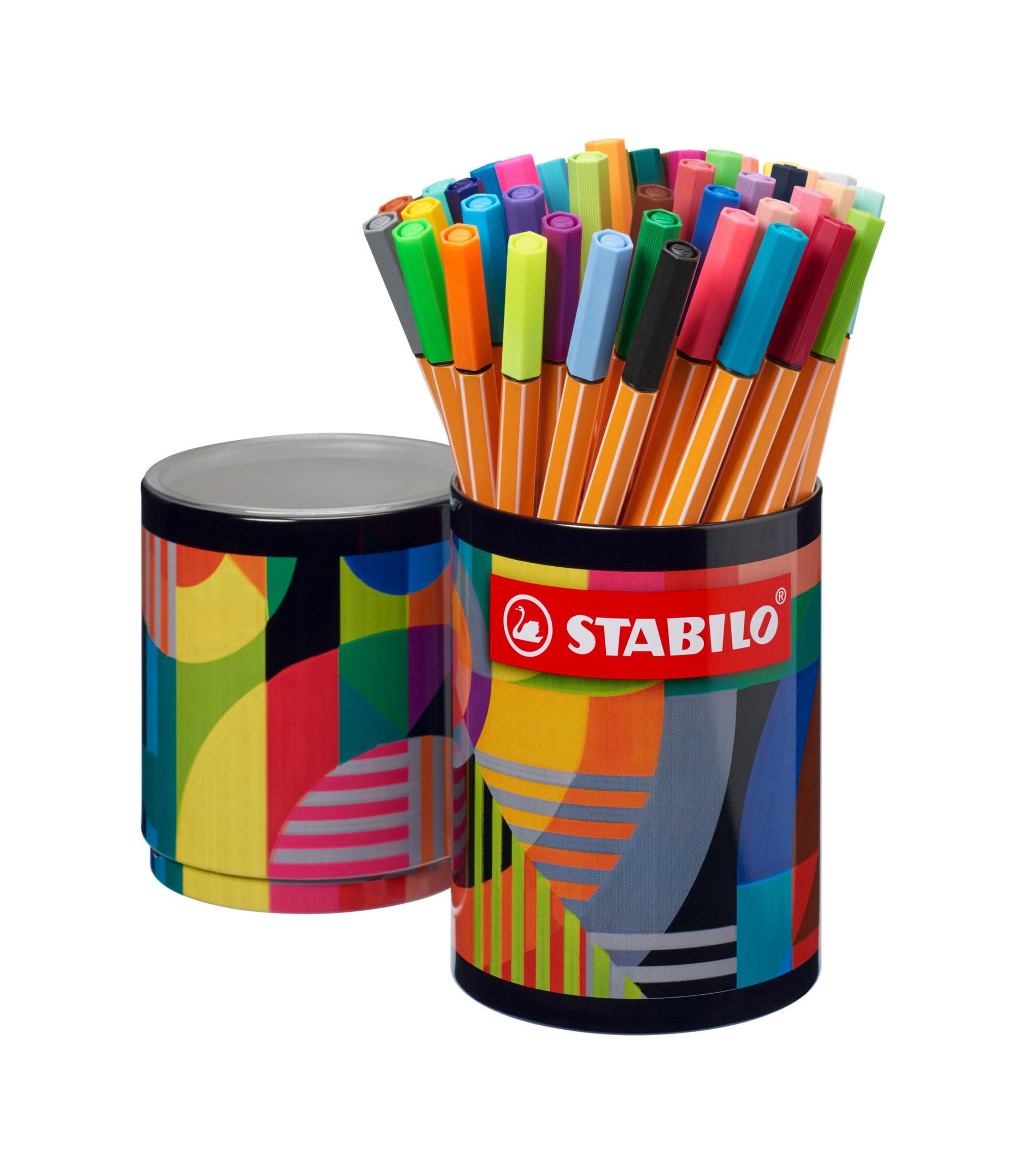 stabilo-point-88-arty-bo-te-m-tal-ronde-de-45-stylos-feutre-pointe-fine-0-4-mm-c image 1