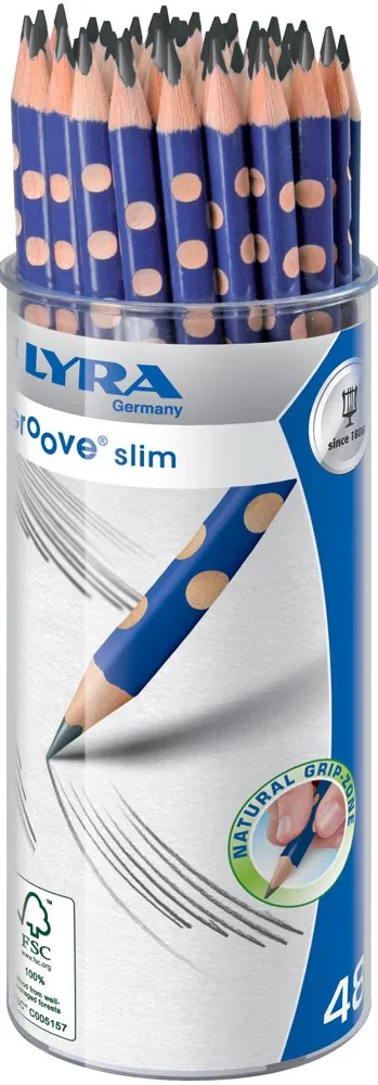 lyra-groove-slim-graphite-hb-pot-de-48-crayons-graphite-triangulaires image 1